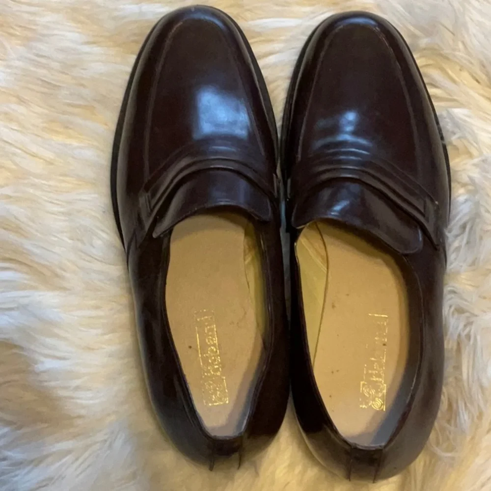 Haband Men’s Brown Genuine Leather Slip On Preppy Business Casual Loafers 8.5 D